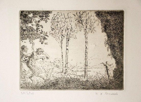 Nymphe et Faunes - Etching by K.-X. Roussel - 1900 ca. 1900 ca.-ZCI-758890