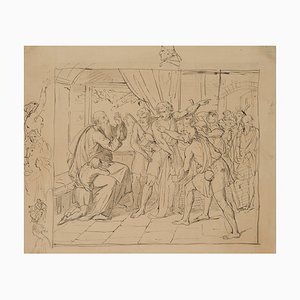 O. Donner Von Richter, Scene from the Old Testament, 19th-Century, Pen Drawing-OJR-1273494