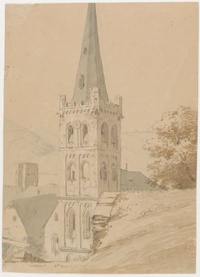 O. Wagner, Church Tower in Bacharach, 19th-Century, Paper-OJR-1273421