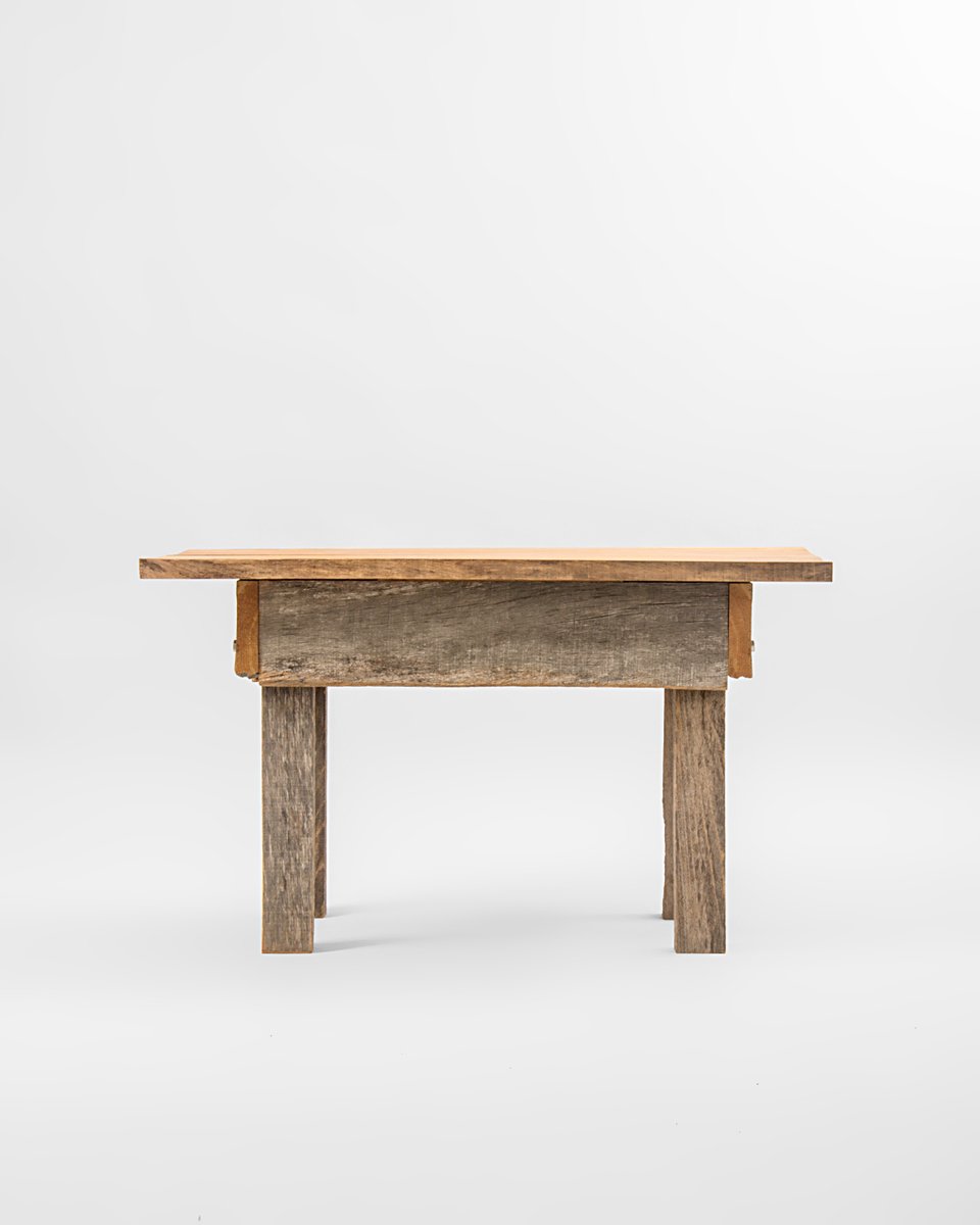 Oak and Acacia Side Table by Agustín Bastón Soage