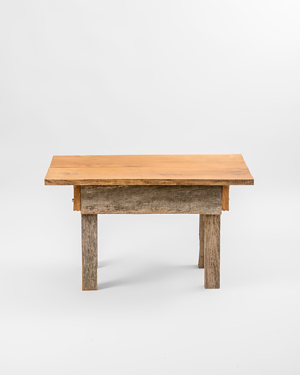 Oak and Acacia Side Table by Agustín Bastón Soage