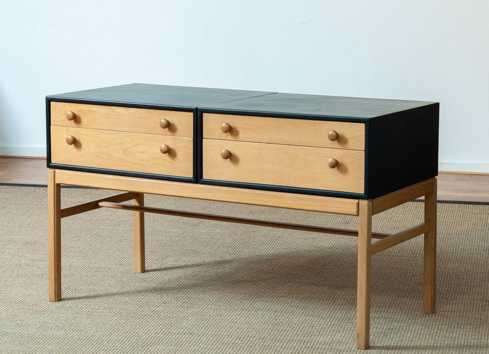 Oak and Black Lacquered Hall Sideboard by Casino by Tingströms, 1960s