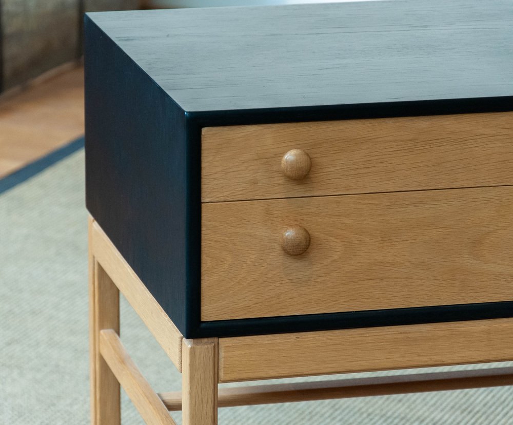 Oak and Black Lacquered Hall Sideboard by Casino by Tingströms, 1960s