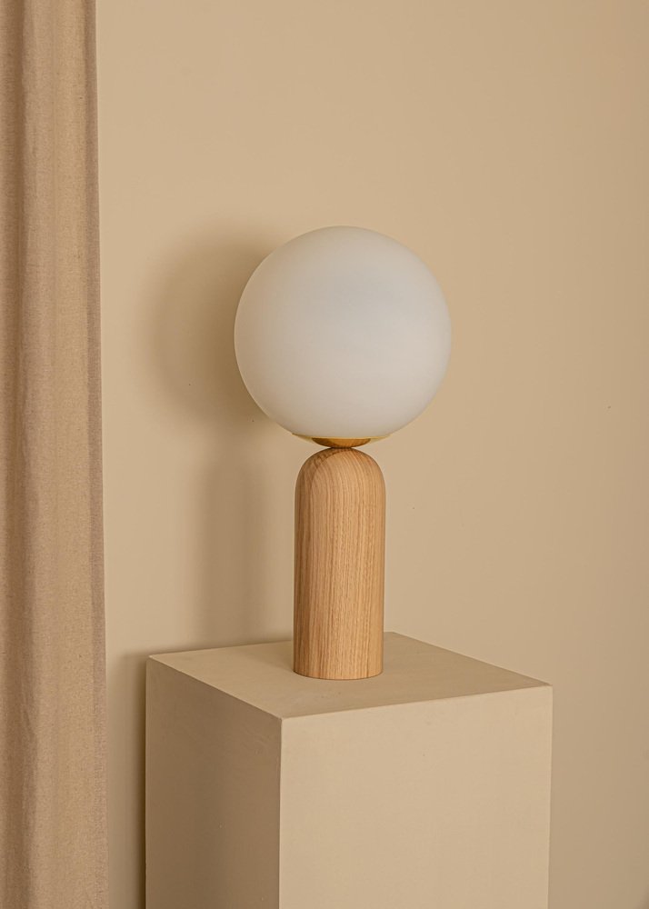 Oak and Brass Atlas Table Lamp by Simone & Marcel