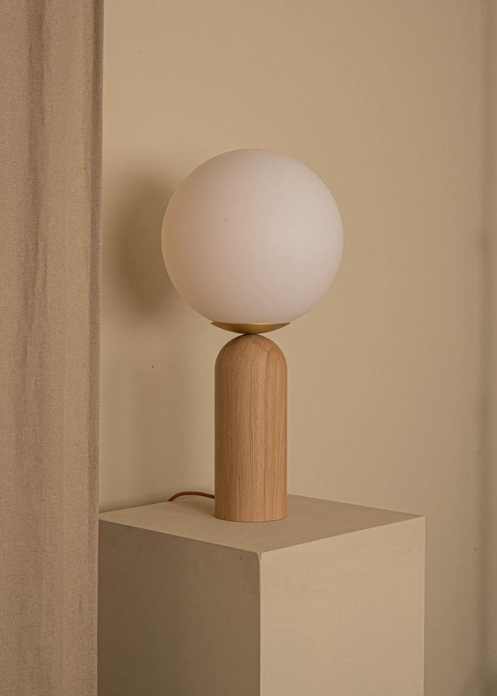 Oak and Brass Atlas Table Lamp by Simone & Marcel