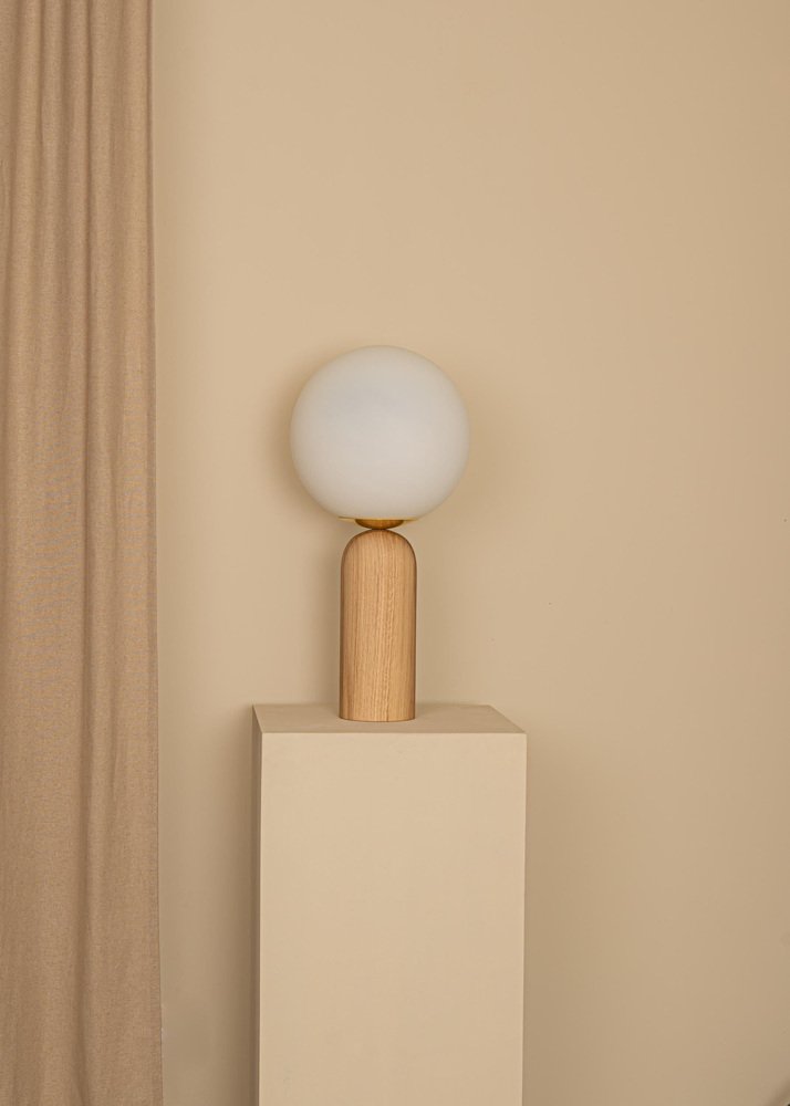 Oak and Brass Atlas Table Lamp by Simone & Marcel