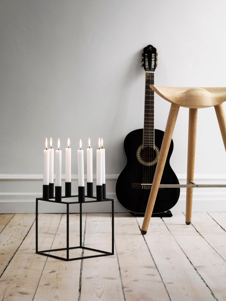 Oak and Brass Counter Stool by Lassen