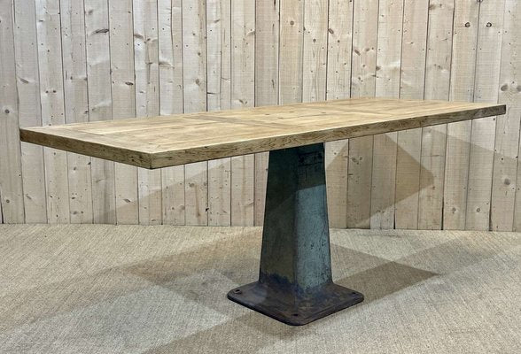 Oak and Cast Iron Base Worktable-QYF-1447788