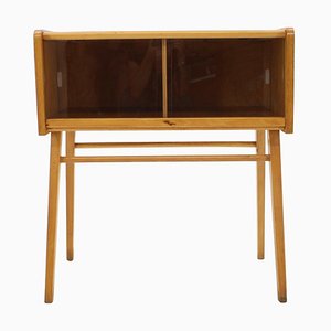 Oak and Glass Cabinet, Czechoslovakia, 1960s-TZ-1005770