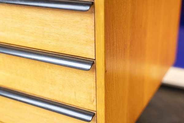 Oak and Lacquered Metal Desk, 1970s-CEJ-1305521