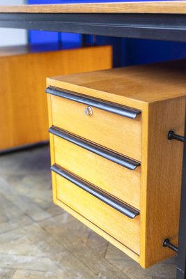 Oak and Lacquered Metal Desk, 1970s-CEJ-1305521