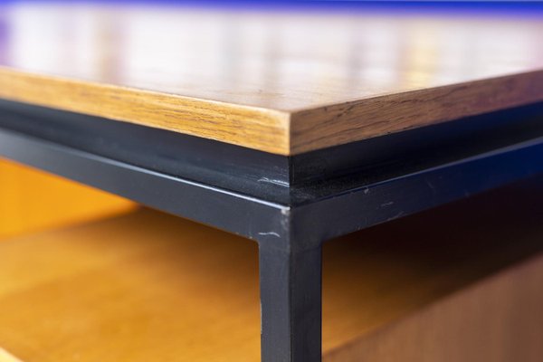 Oak and Lacquered Metal Desk, 1970s-CEJ-1305521