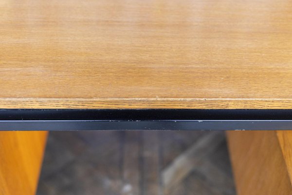 Oak and Lacquered Metal Desk, 1970s-CEJ-1305521