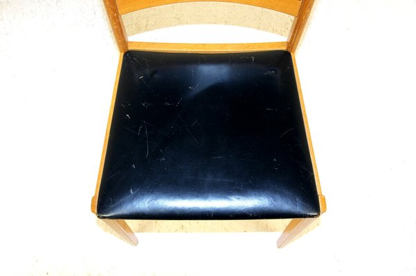 Oak and Leather Chair, Sweden, 1960s-GEK-1047395