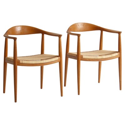 Oak and Rattan Armchair JH-501 by Hans J. Wegner, Set of 2-WRF-1287314