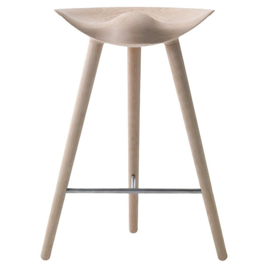 Oak and Stainless Steel Counter Stool by Lassen