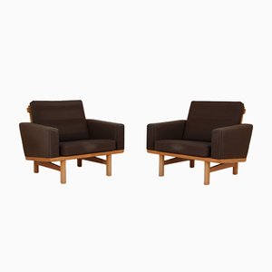 Oak and Wool Model 36 Chairs by Hans J, Wegner, Set of 2-DQ-974509