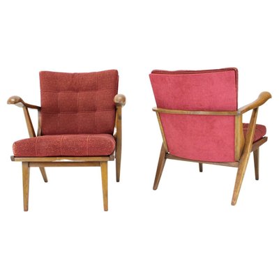 Oak Armchairs, Czechoslovakia, 1960s, Set of 2-TZ-1141909