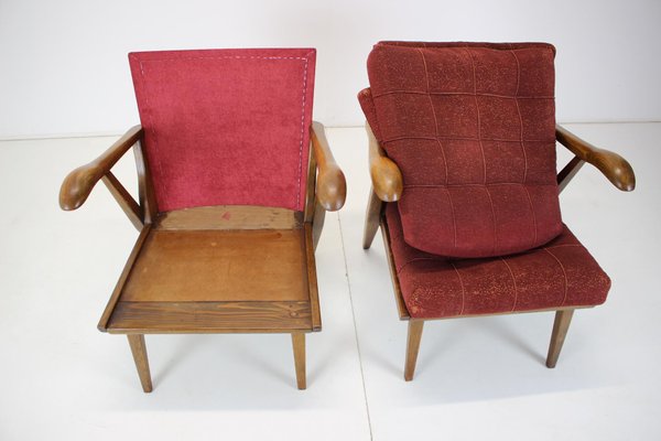 Oak Armchairs, Czechoslovakia, 1960s, Set of 2-TZ-1141909