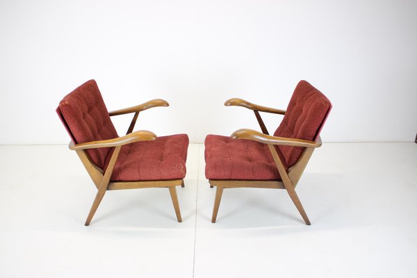 Oak Armchairs, Czechoslovakia, 1960s, Set of 2-TZ-1141909