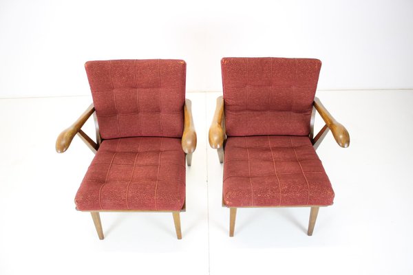 Oak Armchairs, Czechoslovakia, 1960s, Set of 2-TZ-1141909