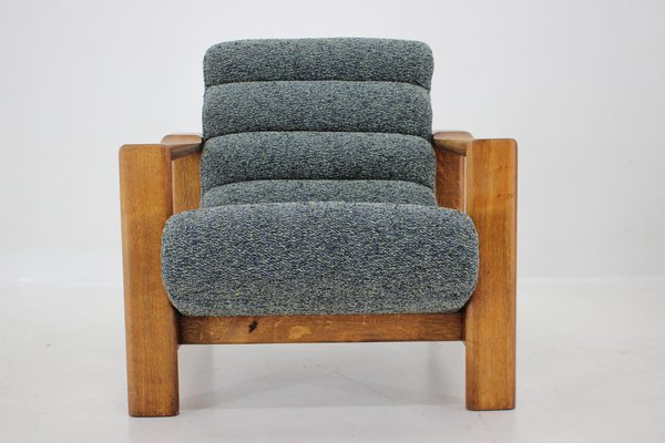 Oak Armchairs with Stools, Finland, 1960s, Set of 4-TZ-1418940