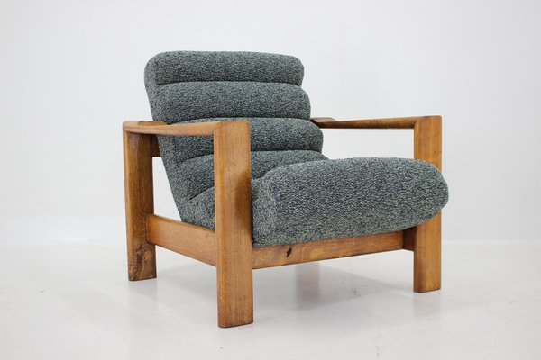 Oak Armchairs with Stools, Finland, 1960s, Set of 4-TZ-1418940