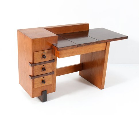 Oak Art Deco Hague School Desk by Henk Wouda for Pander, 1924-MY-1033676