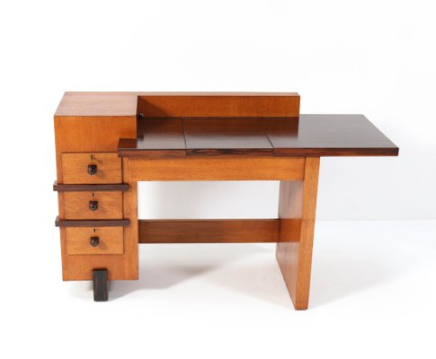 Oak Art Deco Hague School Desk by Henk Wouda for Pander, 1924-MY-1033676