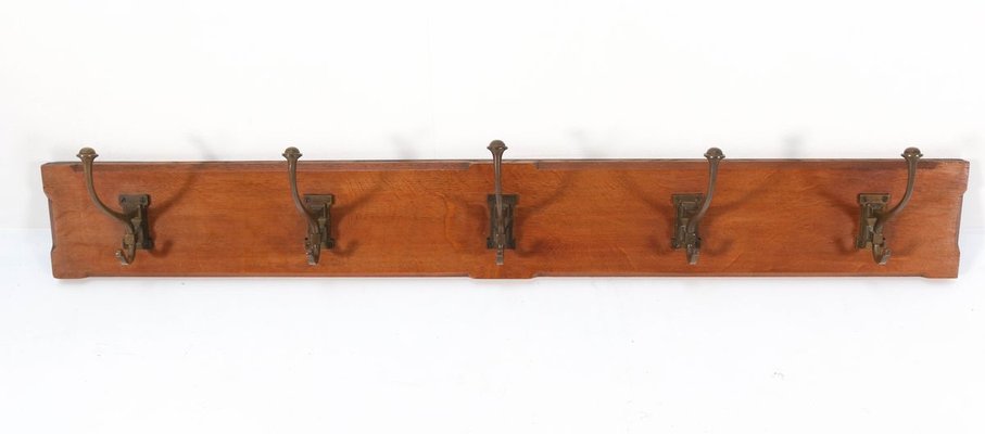 Oak Arts & Crafts Art Nouveau Coat Rack Attributed to A.J. Kropholler, 1900s-MY-838604