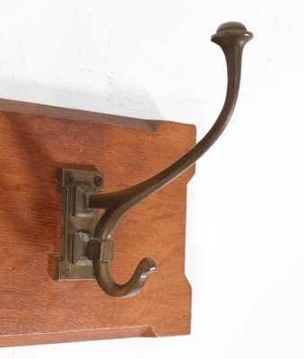 Oak Arts & Crafts Art Nouveau Coat Rack Attributed to A.J. Kropholler, 1900s-MY-838604