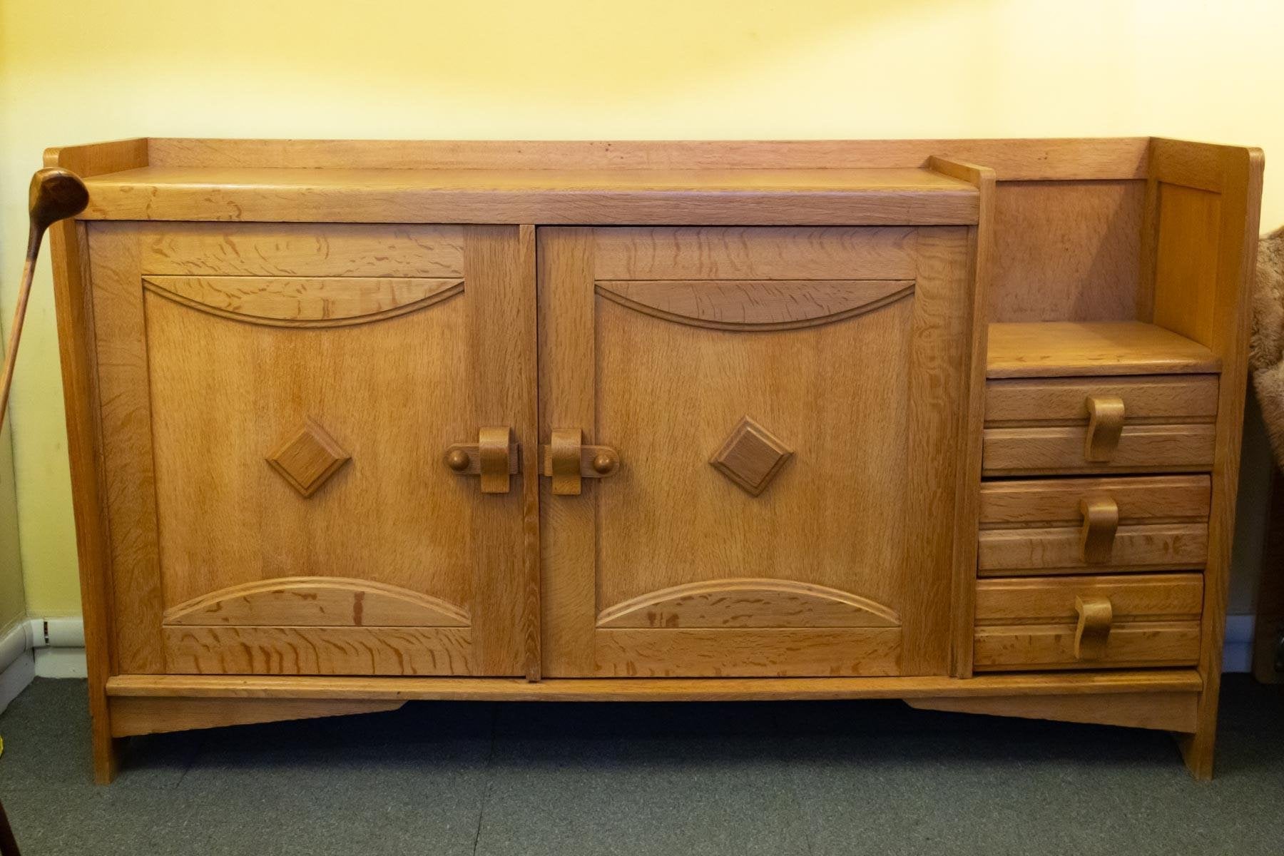 Oak Buffet by Guillerme and Chambron, 1960s