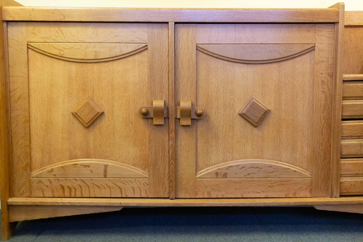 Oak Buffet by Guillerme and Chambron, 1960s