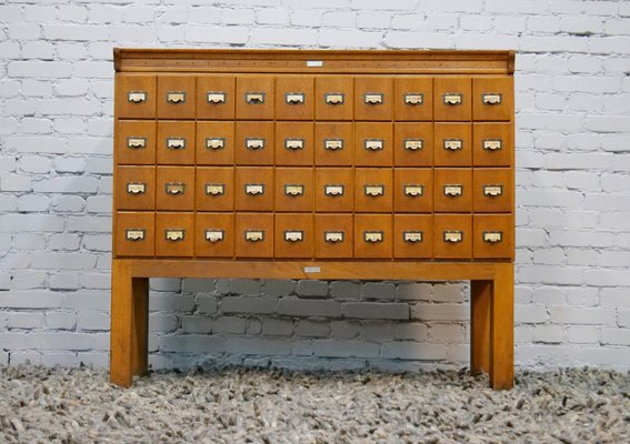 Oak Cabinet with 40 Drawers, Germany, 1930s or 1940s-QFD-1048756