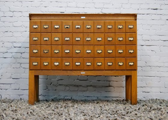 Oak Cabinet with 40 Drawers, Germany, 1930s or 1940s-QFD-1048756