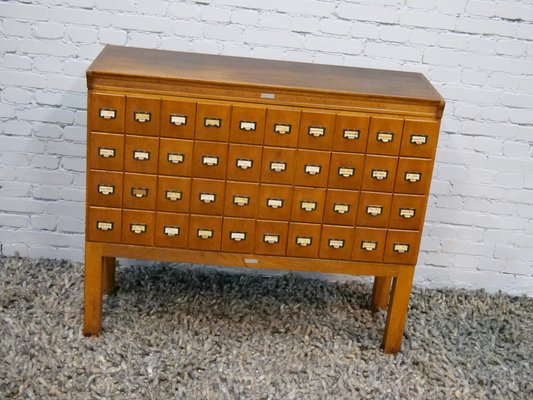 Oak Cabinet with 40 Drawers, Germany, 1930s or 1940s-QFD-1048756