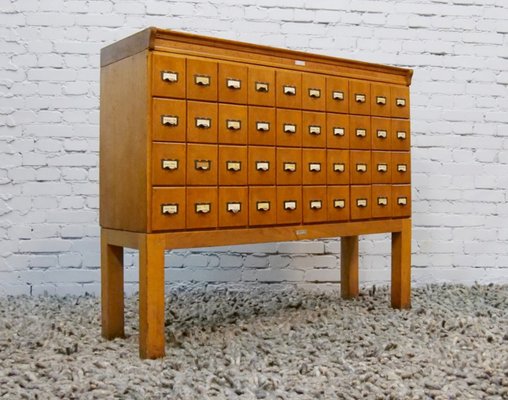 Oak Cabinet with 40 Drawers, Germany, 1930s or 1940s-QFD-1048756