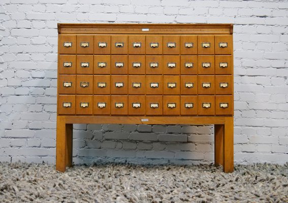 Oak Cabinet with 40 Drawers, Germany, 1930s or 1940s-QFD-1048756