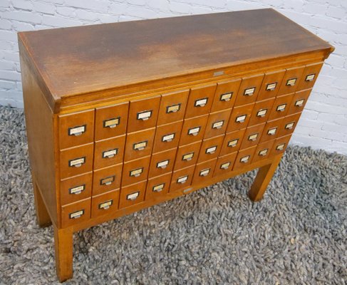 Oak Cabinet with 40 Drawers, Germany, 1930s or 1940s-QFD-1048756