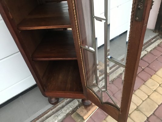 Oak Cabinet with Cut Crystal Glass Doors, 1932-WQQ-1807237