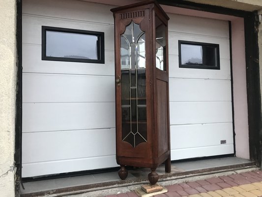 Oak Cabinet with Cut Crystal Glass Doors, 1932-WQQ-1807237