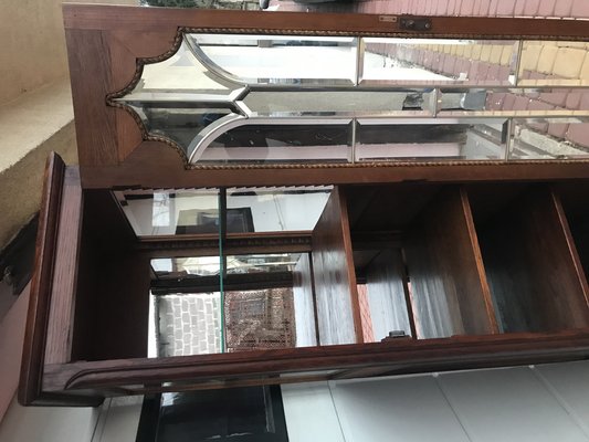 Oak Cabinet with Cut Crystal Glass Doors, 1932-WQQ-1807237