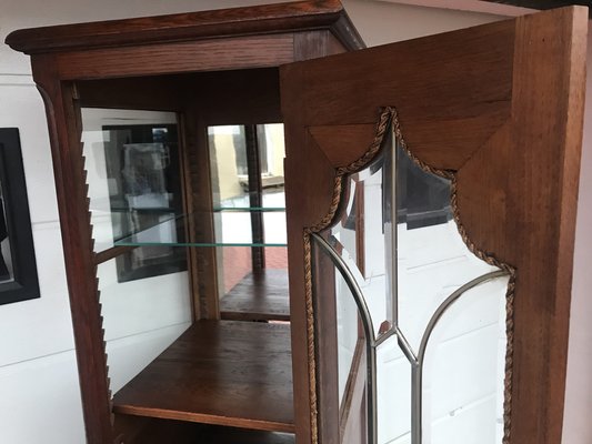 Oak Cabinet with Cut Crystal Glass Doors, 1932-WQQ-1807237