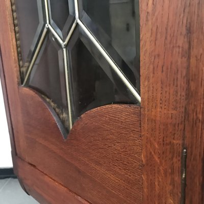 Oak Cabinet with Cut Crystal Glass Doors, 1932-WQQ-1807237