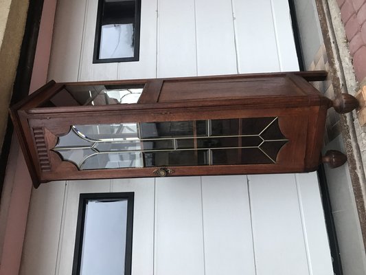 Oak Cabinet with Cut Crystal Glass Doors, 1932-WQQ-1807237