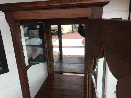 Oak Cabinet with Cut Crystal Glass Doors, 1932-WQQ-1807237