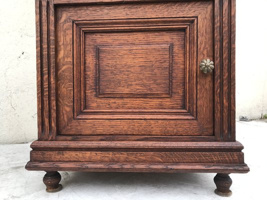 Oak Cabinet with Marble Top, 1940s-WQQ-1178252