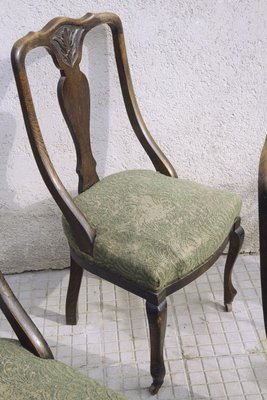 Oak Chairs with Arched Backrests, England, 1870s, Set of 4-RAQ-1002054