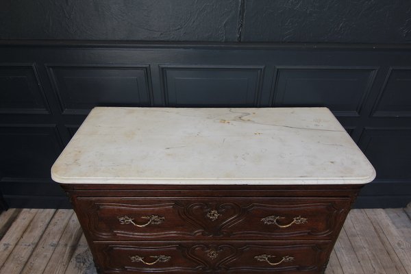 Oak Chest of Drawers with Marble Plate, 1700s-TAT-1339230