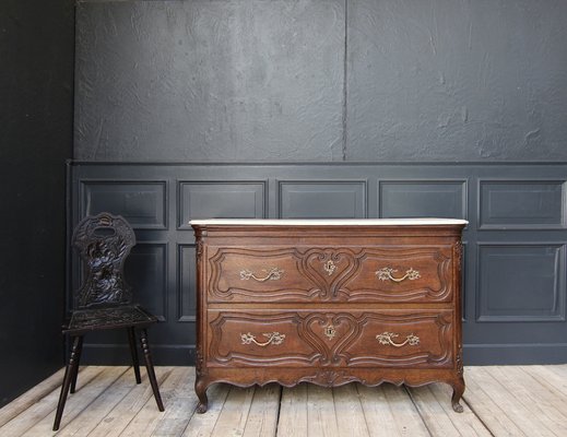 Oak Chest of Drawers with Marble Plate, 1700s-TAT-1339230